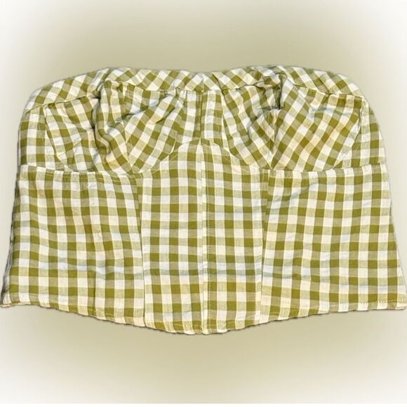 NWOT Free People Leilani Tube Top in Green Gingham Size Large - Picture 8 of 10